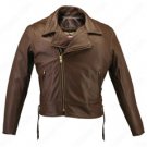 Men's Beltless Brown Biker Jacket 46