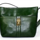 Vintage Purse Tote forest green leather small medium etienne aigner
