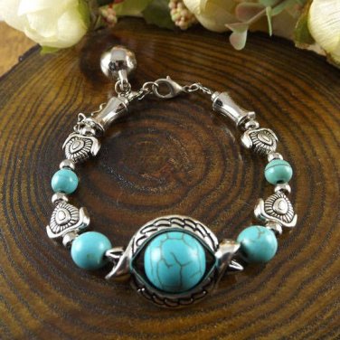 tibet silver and turquoise bracelet