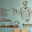 Coffee Lover Barista Modern DIY Wall Art Vinyl Decals Stickers for Home Kitchen Decor unique nm-3
