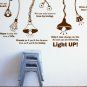 Vintage Lights Words Modern DIY Wall Art Vinyl Decals Stickers for home cafe decor unique nm-1