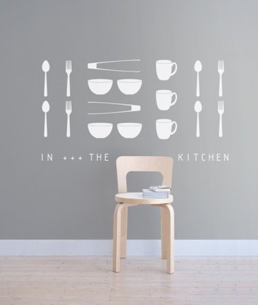 Kitchenwares Words DIY Kitchen Wall Art Vinyl Decals Stickers for home cafe decor unique fun ig-3