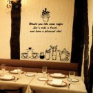 Vintage Style Cafe Tableware Words DIY Kitchen Wall Art Vinyl Decals Stickers for Decor nm-9