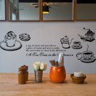 Afternoon Tea Time Modern Kitchen Wall Art Vinyl Decals Stickers for home cafe decor words nm-10