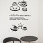 Afternoon Tea Time Modern Kitchen Wall Art Vinyl Decals Stickers for home cafe decor words nm-10