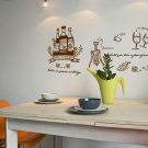 Vintage Wine Set Kitchen Wall Art Vinyl Decals Stickers for home cafe decor modern words nm-11