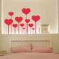 Lovely Heart Flowers DIY Modern Wall Art Vinyl Decals Stickers home cafe kitchen decor unique fg-3