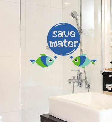Save Water Fish Words Bathroom Kitchen DIY Wall Art Vinyl Decals Stickers Decor fun unique fg-5