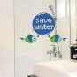 Save Water Fish Words Bathroom Kitchen DIY Wall Art Vinyl Decals Stickers Decor fun unique fg-5