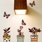 Lovely Pot Flower Plant Butterfly DIY Kitchen Wall Art Vinyl Decals Stickers for home decor ga-1