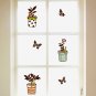 Lovely Pot Flower Plant Butterfly DIY Kitchen Wall Art Vinyl Decals Stickers for home decor ga-1