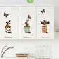 Lovely Pot Flower Plant Butterfly DIY Kitchen Wall Art Vinyl Decals Stickers for home decor ga-1
