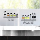 Happy Cooking Seasoning Bottles Words DIY Modern Kitchen Wall Art Decor Vinyl Decals Stickers ga-2