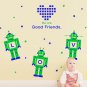 LOVE Robots DIY Modern Unique Wall Art Vinyl Decals Stickers for Home Kitchen Cafe decor ga-3