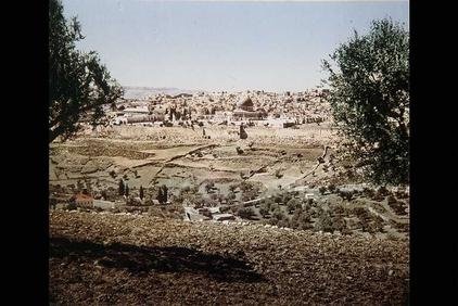 Panoramic color photo from late 19th century of the old city of jerusalem in palestine #8