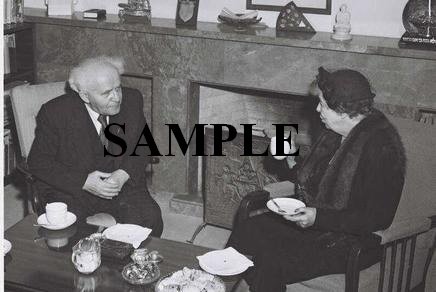 MRS.Eleanor Rosevelt having tea with David ben gurion at his office in tel aviv photo #60