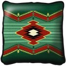 ~Set of 2~ 17" TARAK Green Western Southwest Design Tapestry Cushion Pillows