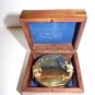 3" SOLID BRASS COMPASS W/ WOOD BOX