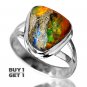 Buy 1 Get 1 - 100% Natural Ethiopian Opal 925 Sterling Silver Ring Size: US/10 - EU/63