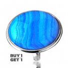 Buy 1 Get 1 - 100% Natural Blue Lace Agate 925 Sterling Silver Ring Size: US/10 - EU/63