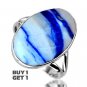 Buy 1 Get 1 - 100% Natural Sodalite 925 Sterling Silver Ring Size: US/12.5 - EU/69