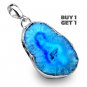 Buy 1 Get 1 - 2" 100% Natural Blue Solar Quartz 925 Sterling Silver Pendant Art Jewelry Charm