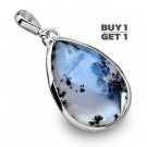 Buy 1 Get 1 - 1 7/8" 100% Natural Dendritic Opal 925 Sterling Silver Pendant Art Jewelry Charm