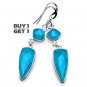 Buy 1 Get 1 -  2 3/8" 100% Natural Aquamarine 925 Sterling Silver Hook Earring Art Jewelry Charm