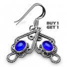 Buy 1 Get 1 -  1 5/8" 100% Natural Tanzanite 925 Sterling Silver Hook Earring Art Jewelry Charm