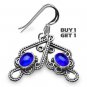 Buy 1 Get 1 -  1 5/8" 100% Natural Tanzanite 925 Sterling Silver Hook Earring Art Jewelry Charm