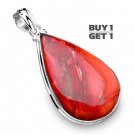 Buy 1 Get 1 - 2 1/4" 100% Natural Mookaite 925 Sterling Silver Pendant Art Jewelry Charm