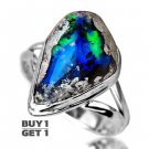 Buy 1 Get 1 - 100% Natural Ethiopian Opal 925 Sterling Silver Ring Art Jewelry Size: US/8.5 - EU/58