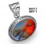 Buy 1 Get 1 - 1 5/8" Natural Scenic Dendritic Agate 925 Sterling Silver Pendant Art Jewelry