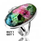 Buy 1 Get 1 - 100% Natural Tourmaline 925 Sterling Silver Ring Art Jewelry Size: US/7 - EU/54