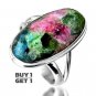 Buy 1 Get 1 - 100% Natural Tourmaline 925 Sterling Silver Ring Art Jewelry Size: US/7 - EU/54