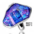 Buy 1 Get 1 - 100% Natural Sunshine Druzy 925 Sterling Silver Ring Art Jewelry Size: US/7.5 - EU/55
