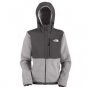 GREY HEATHER BLACK -The North Face Womens Denali Hoodie Polartec Fleece Jacket style anln