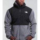 The North Face Men's Denali Hoodie Recycled Polartec Fleece Jacket CHARCOLE GREY BLACK TNF