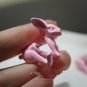 Pair 3D Bunny Rabbit Stud Fake Gauge Earrings - Punk Rock Metal Korean Style