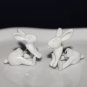 Pair 3D Bunny Rabbit Stud Fake Gauge Earrings - Punk Rock Metal Korean Style