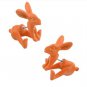 Pair 3D Bunny Rabbit Stud Fake Gauge Earrings - Punk Rock Metal Korean Style