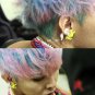 Pair 3D Bunny Rabbit Stud Fake Gauge Earrings - Punk Rock Metal Korean Style