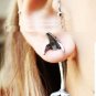Pair 3D Dolphin Stud Fake Gauge Earrings - Cool Rock Punk Metal Korean Style