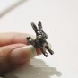 Pair 3D Running Rabbit Stud Fake Gauge Earrings - Cool Rock Punk Metal Korean Style