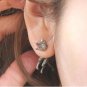 Pair 3D Long Tail Running Leopard Cat Stud Fake Gauge Earrings - Cool Rock Punk Metal Korean Style