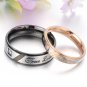 Set of Stainless Steel Engraved "True Love" Couple Promise Rings Band