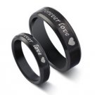 Set of Tungsten Carbide ♥ forever love ♥ Couple Promise Rings Band