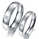 Set of Stainless Steel Engraved "You are perfect in my mind" Couple Promise Ring