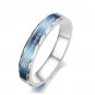 Set of Stainless Steel Blue "Forever Love" Couple Promise Rings Band