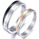 Set of Stainless Steel Engraved "You're my one and only valentine" Couple Rings